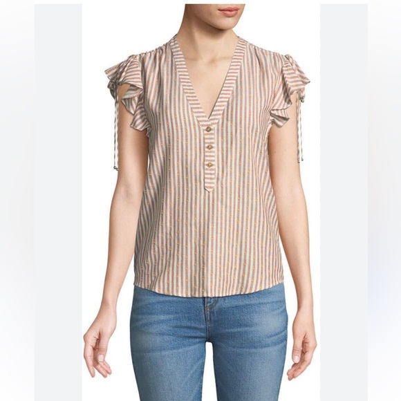 Veronica Beard Blakely Striped Blouse Size 6 - Picture 1 of 11
